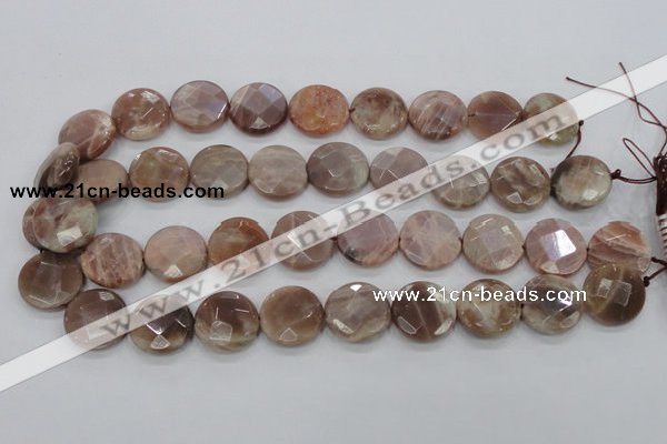 CMS113 15.5 inches 20mm faceted coin moonstone gemstone beads