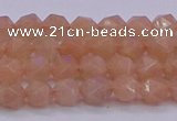 CMS1131 15.5 inches 6mm faceted nuggets peach moonstone beads