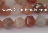 CMS1138 15.5 inches 10mm faceted nuggets rainbow moonstone beads
