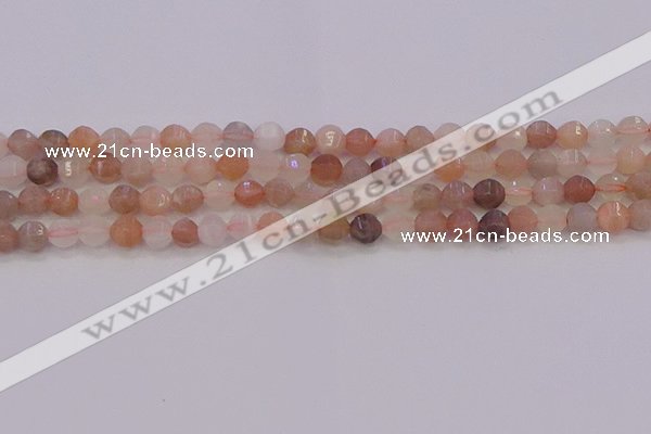 CMS1166 15.5 inches 6mm faceted round rainbow moonstone beads