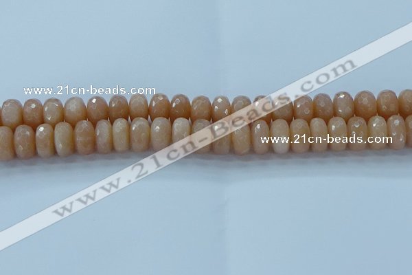 CMS1173 15.5 inches 7*12mm faceted rondelle moonstone beads