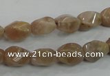 CMS118 15.5 inches 8*12mm twisted rice moonstone gemstone beads