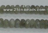 CMS128 15.5 inches 6*10mm faceted rondelle moonstone gemstone beads