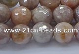 CMS1303 15.5 inches 10mm faceted round AB-color moonstone beads