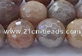 CMS1306 15.5 inches 16mm faceted round AB-color moonstone beads