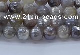 CMS1310 15.5 inches 4mm faceted round AB-color grey moonstone beads