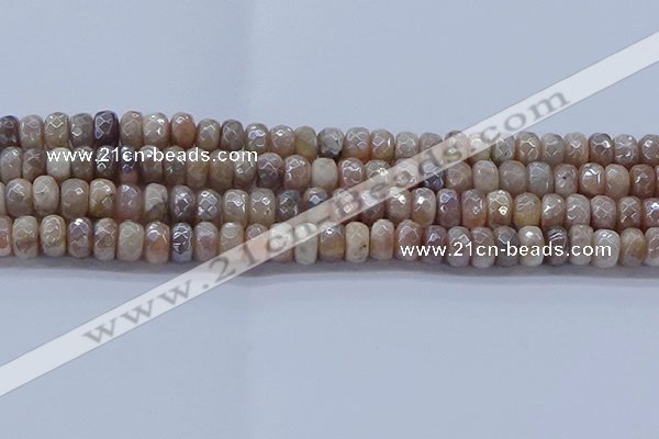 CMS1322 15.5 inches 5*8mm faceted rondelle AB-color moonstone beads