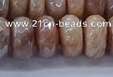 CMS1326 15.5 inches 8*16mm faceted rondelle AB-color moonstone beads