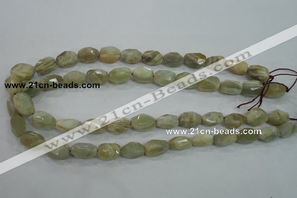 CMS133 15.5 inches 10*16mm faceted nugget moonstone gemstone beads