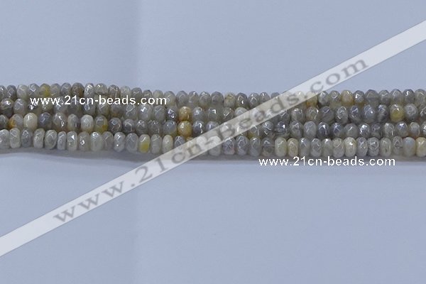 CMS1331 15.5 inches 4*6mm faceted rondelle AB-color grey moonstone beads