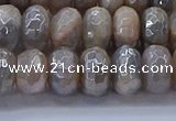 CMS1333 15.5 inches 6*10mm faceted rondelle AB-color grey moonstone beads