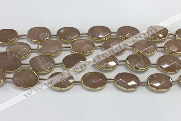 CMS1345 7.5 inches 13*18mm faceted oval moonstone beads