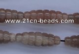 CMS135 15.5 inches 10*30mm carved rice natural moonstone beads