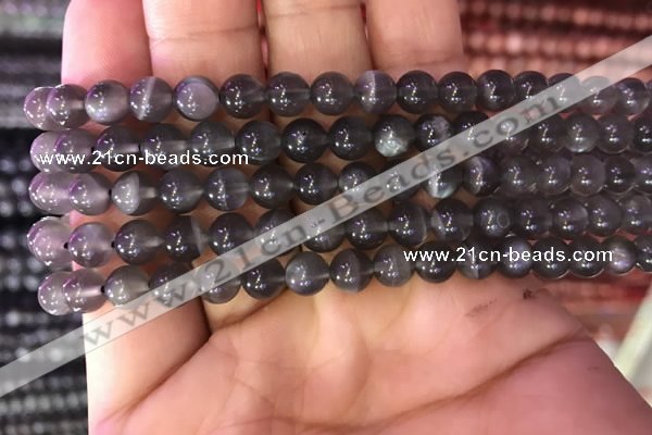 CMS1428 15.5 inches 6mm round black moonstone gemstone beads