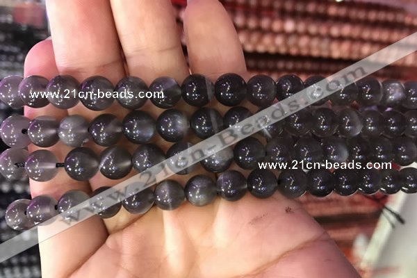 CMS1429 15.5 inches 8mm round black moonstone gemstone beads