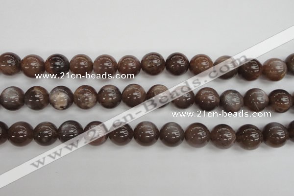 CMS145 15.5 inches 12mm round natural grey moonstone beads