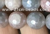 CMS1458 15.5 inches 10mm faceted round AB-color moonstone beads