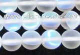 CMS1508 15.5 inches 10mm round matte synthetic moonstone beads