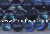 CMS1518 15.5 inches 10mm round matte synthetic moonstone beads