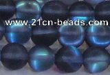 CMS1519 15.5 inches 12mm round matte synthetic moonstone beads