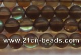 CMS1527 15.5 inches 8mm round matte synthetic moonstone beads