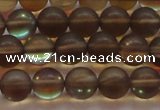 CMS1528 15.5 inches 10mm round matte synthetic moonstone beads