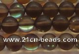 CMS1529 15.5 inches 12mm round matte synthetic moonstone beads