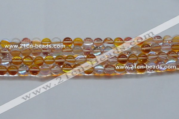 CMS1534 15.5 inches 12mm round synthetic moonstone beads wholesale