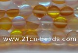 CMS1536 15.5 inches 6mm round matte synthetic moonstone beads