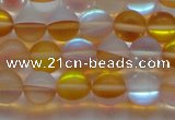 CMS1537 15.5 inches 8mm round matte synthetic moonstone beads