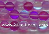 CMS1547 15.5 inches 8mm round matte synthetic moonstone beads