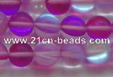 CMS1549 15.5 inches 12mm round matte synthetic moonstone beads