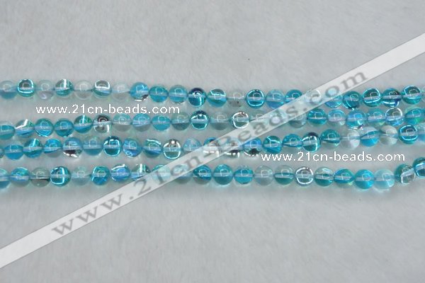 CMS1551 15.5 inches 6mm round synthetic moonstone beads wholesale