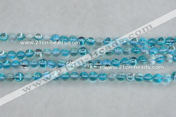 CMS1552 15.5 inches 8mm round synthetic moonstone beads wholesale