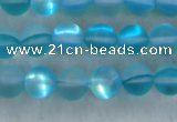 CMS1556 15.5 inches 6mm round matte synthetic moonstone beads