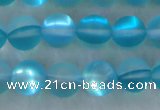 CMS1557 15.5 inches 8mm round matte synthetic moonstone beads