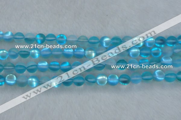 CMS1558 15.5 inches 10mm round matte synthetic moonstone beads