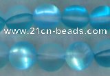 CMS1559 15.5 inches 12mm round matte synthetic moonstone beads