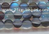 CMS1567 15.5 inches 8mm round matte synthetic moonstone beads