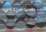 CMS1569 15.5 inches 12mm round matte synthetic moonstone beads