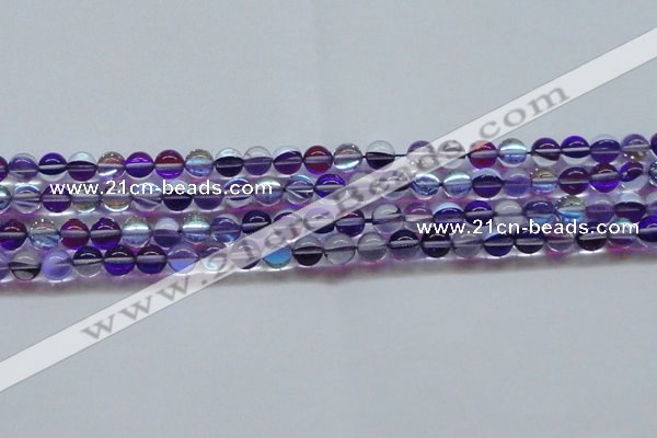 CMS1572 15.5 inches 8mm round synthetic moonstone beads wholesale