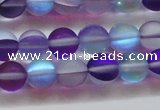 CMS1577 15.5 inches 8mm round matte synthetic moonstone beads