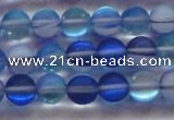 CMS1587 15.5 inches 8mm round matte synthetic moonstone beads