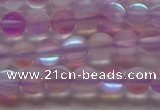 CMS1596 15.5 inches 6mm round matte synthetic moonstone beads