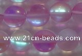 CMS1599 15.5 inches 12mm round matte synthetic moonstone beads