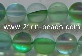 CMS1608 15.5 inches 10mm round matte synthetic moonstone beads