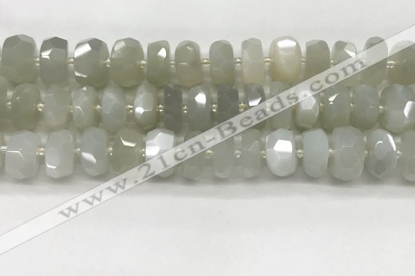 CMS1657 15.5 inches 6*12mm - 8*13mm faceted tyre moonstone beads