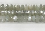 CMS1658 15.5 inches 6*13mm - 8*14mm faceted tyre moonstone beads