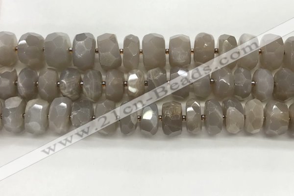 CMS1661 15.5 inches 6*12mm - 8*13mm faceted tyre moonstone beads