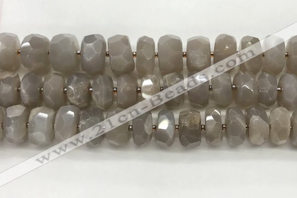 CMS1662 15.5 inches 6*13mm - 8*14mm faceted tyre moonstone beads